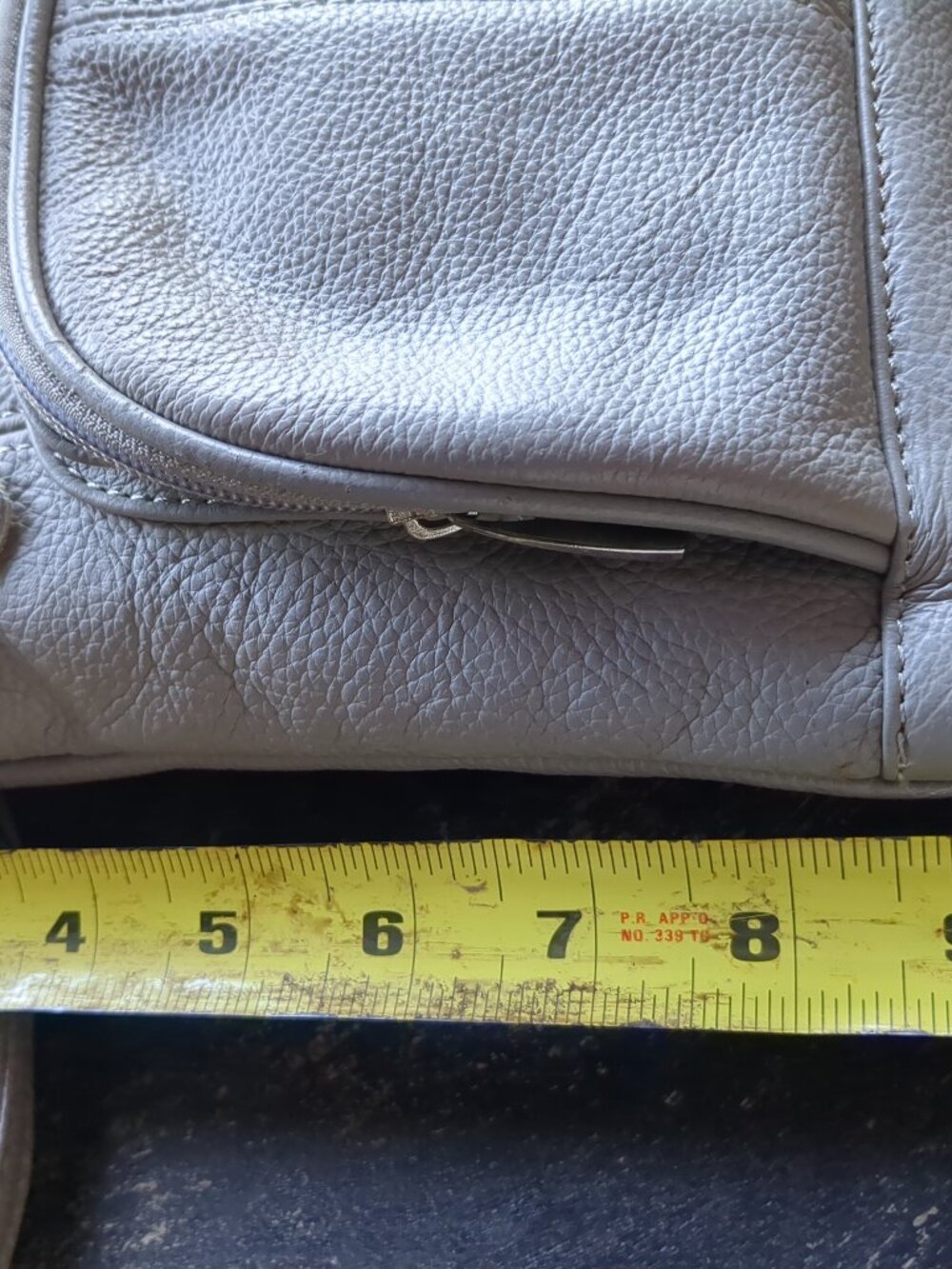 Genuine Leather Light Grey Crosby Purse - Picture 6 of 7